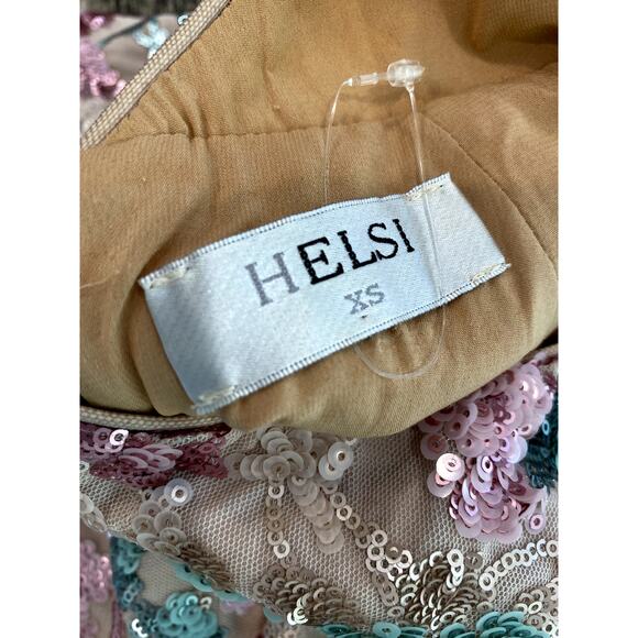 NEW! HELSI Bianca Plunging Low Back Sequin Mini Dress XS - Picture 2 of 6